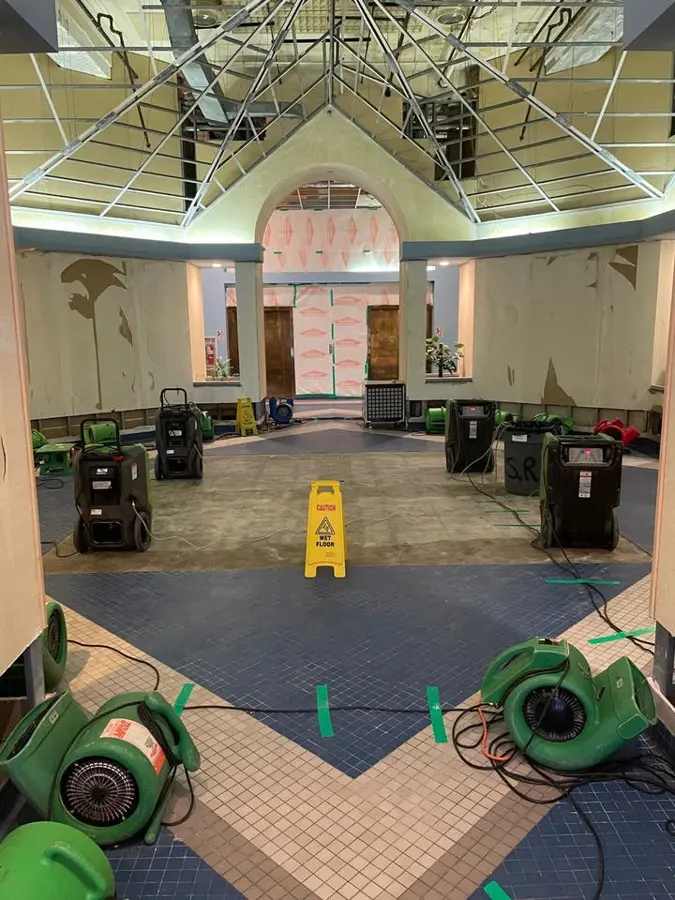 Commercial water damage restoration in a Sun City, CA building
